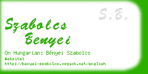 szabolcs benyei business card